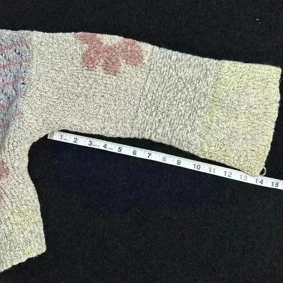 Sincerely Jules Boho Flower Colorful Pattern Boxy Oversized knit like Sweater - Picture 4 of 6